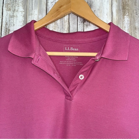 L.L. Bean Purple Fitted Polo T-Shirt Short Sleeve - Picture 3 of 5